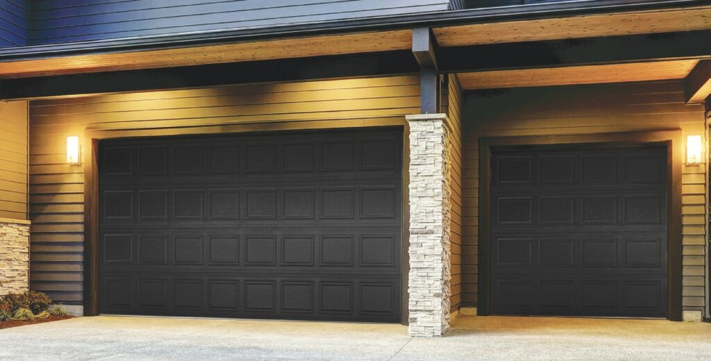 dark panels garage doors