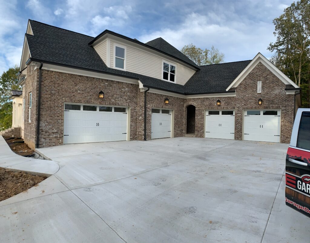 Residential White Shaker Style Garage Door Installation in Murfreesboro TN