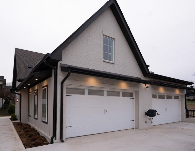 Completed four car Shaker style garage doors Murfreesboro, TN installed by Rose Quality Garage Doors
