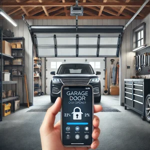 Image that represents an app opening a smart garage door opener