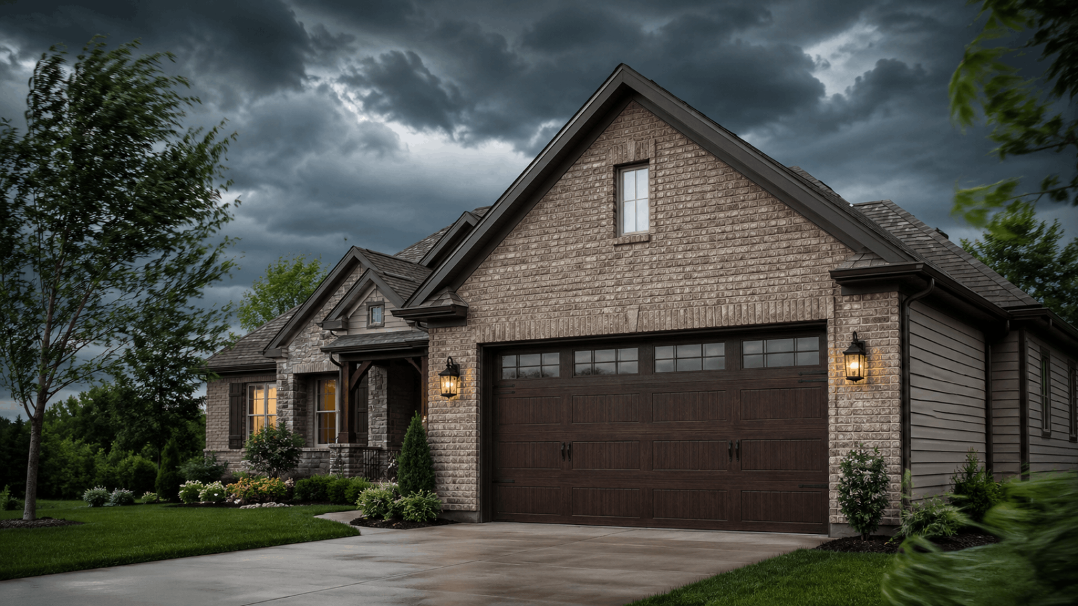 Image demonstrating garage door wind rating, hurricane garage door, storm prep garage door, tornado-rated garage door
