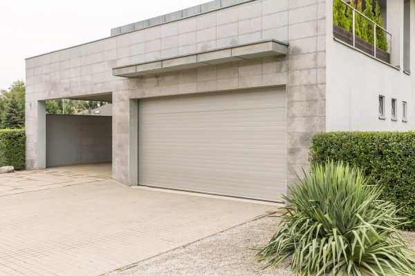 modern house with elegant garage door
